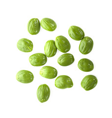 Obraz premium Parkia speciosa seeds or bitter bean on white background