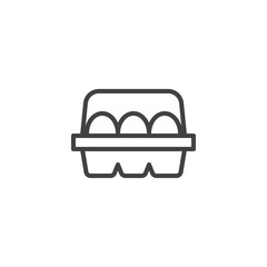 Eggs In Box Package outline icon. linear style sign for mobile concept and web design. Egg container simple line vector icon. Symbol, logo illustration. Pixel perfect vector graphics