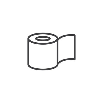 recommend clip art: Toilet paper outline icon. linear style sign for mobile concept and web design. simple line vector icon. Symbol, logo illustration. Pixel perfect vector graphics