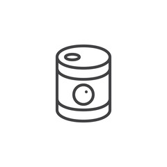 Canned food outline icon. linear style sign for mobile concept and web design. Conserve Can simple line vector icon. Symbol, logo illustration. Pixel perfect vector graphics