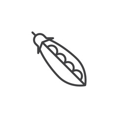 Peas outline icon. linear style sign for mobile concept and web design. beans vegetable simple line vector icon. Symbol, logo illustration. Pixel perfect vector graphics