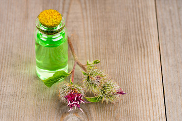 burdock essential oil for spa or massage