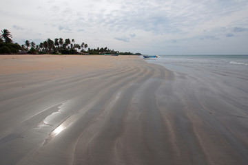 Light reflecting in swirling sand patterns on Nilaveli Beach in Trincomalee Sri Lanka Asia