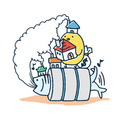 ゆるいひよことサーバと家 © TAMAGO POTATO