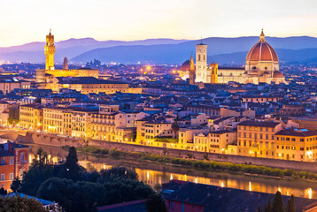 Obraz premium Florence cityscape panoramic evening view