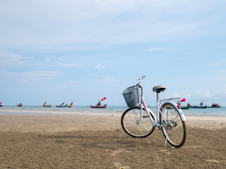 Fototapeta premium Bicycle beside the beach.
