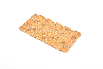 The healthy bread crisp isolated on white background