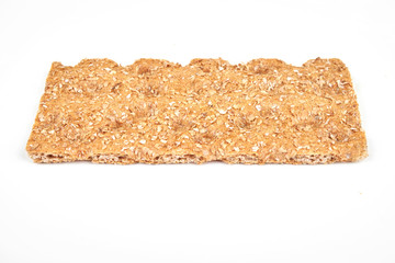 The healthy crispbread isolated on white background