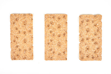 The healthy bread crisp isolated on white background