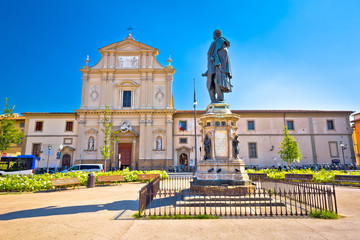 Piazza San Marco square and church in Florence architecture view