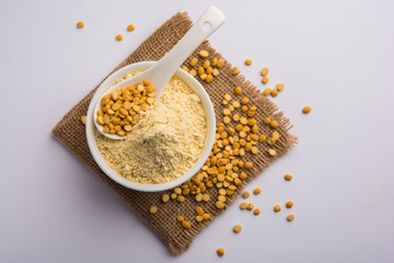Besan, Gram or chickpea flour or powder is a pulse flour made from a variety of ground chickpea...