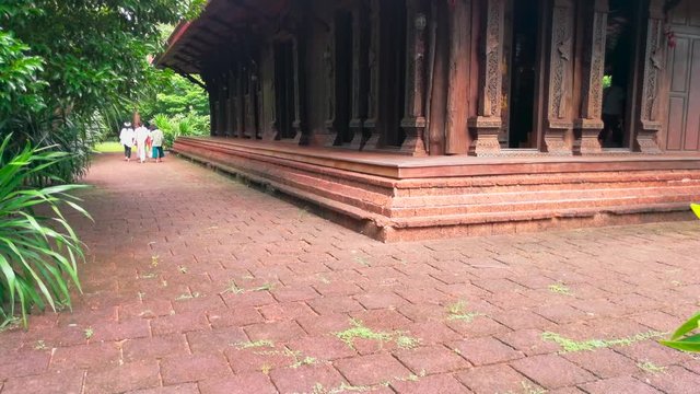 wooden church in the north of Thailand with green environment
