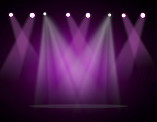 The concert on stage background with flood lights 