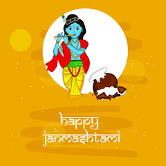 Illustration of background for the occasion of Hindu festival Janmashtami