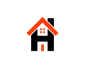 h letter house logo