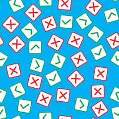 Seamless pattern with Green Yes checkbox and Red NO checkbox
