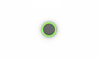 Button wheel green ring on white background 3d illustration