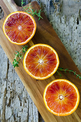 Sliced blood oranges texture