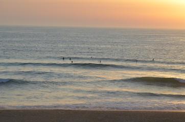 Obraz premium couché de soleil plage de Soustons