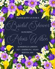 Wedding bridal shower party invitation poster