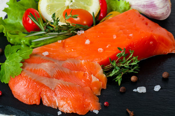 Raw trout fillet