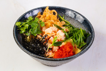 Poke with prawns