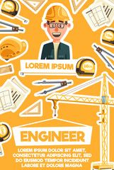Construction engineer, architect profession banner
