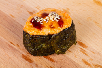 Gunkan sushi with eel