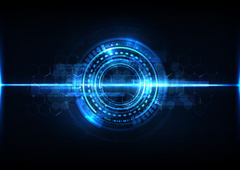 Abstract digital technology operational system modern blueprint cyber background vector