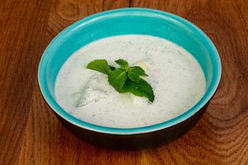 Cold soup with meat