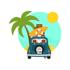 Summer Tropic Traveling Activity Scenery Illustration Design