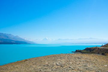 Lake Pukaki and Mt. Cook as a Background, South Island New Zealand