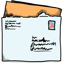 Briefumschlag geöffnet mit Karte