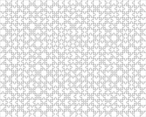 500 white puzzles pieces arranged in a 25x20 rectangle shape. Jigsaw Puzzle template ready for print. Cutting guidelines on white - obrazy, fototapety, plakaty