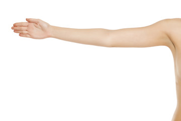 Fototapeta premium whole female arm on white background