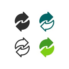 Bio round recycling icons