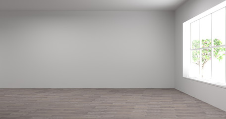 Empty room waiting for refurbishments 3d rendering before interior design