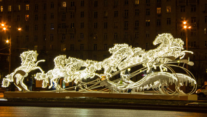 christmas art composition in the city