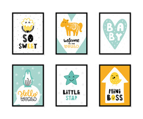 Scandinavian interior kids posters