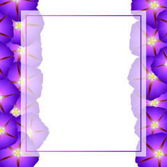 Purple Morning Glory Flower Banner Card Border