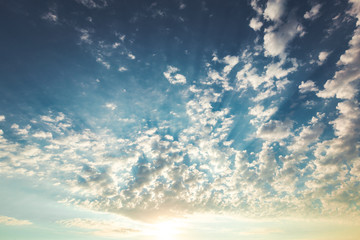 Fototapeta na wymiar Blue sky and beautiful cloud. Plain landscape background