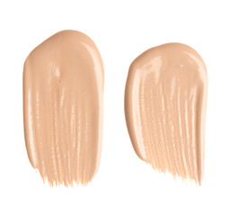 Liquid Foundation Smudge On White Background.