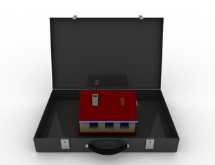 3d business presentation - House . 3d rendered illustration