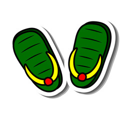 summer  objects of simple color illustrations