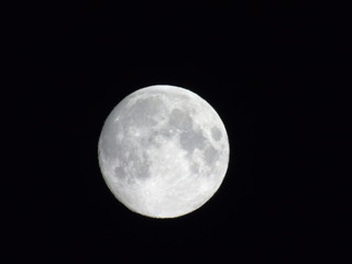  Detailed view of the Moon, Full Moon, Close up Moon in the dark sky