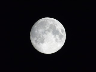  Detailed view of the Moon, Full Moon, Close up Moon in the dark sky