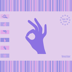 hand gesture okay vector icon