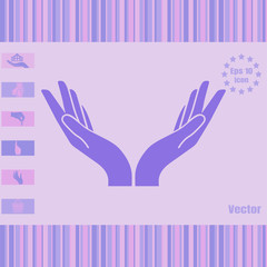 two hands vector icon