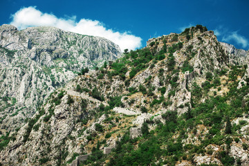 Fototapeta na wymiar Photo of Mountains of Kotor. Montenegro. Adriatic sea.