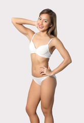 Fototapeta premium woman white bikini